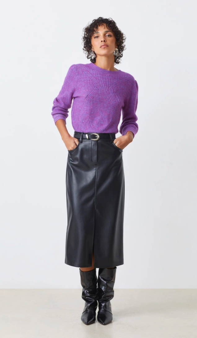 BRUSHED BELLI TEE IN MISTY PURPLE