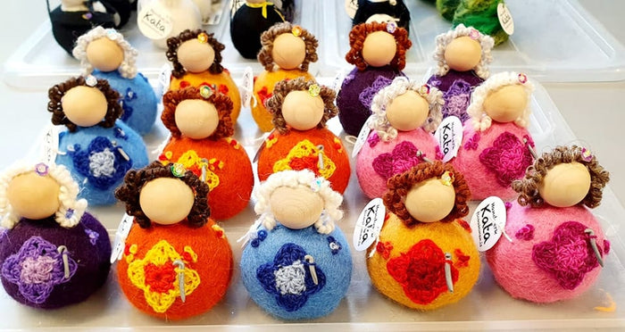 Felted wool Crochet Lady - Yellow - The Icelandic Store