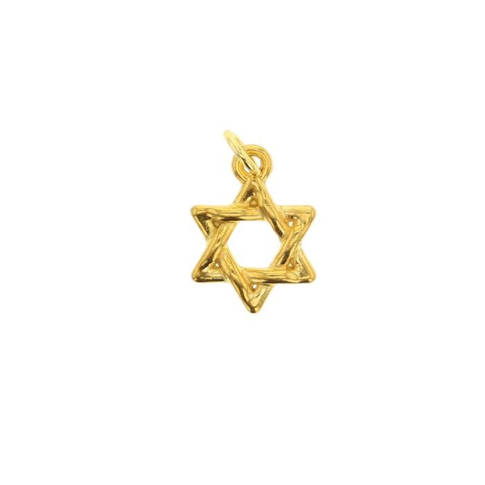 Gold braided Star of David charm
