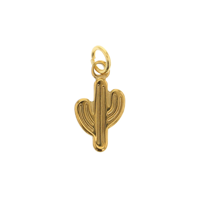 Gold cactus charm