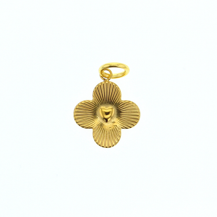 Gold four-petal clover charm