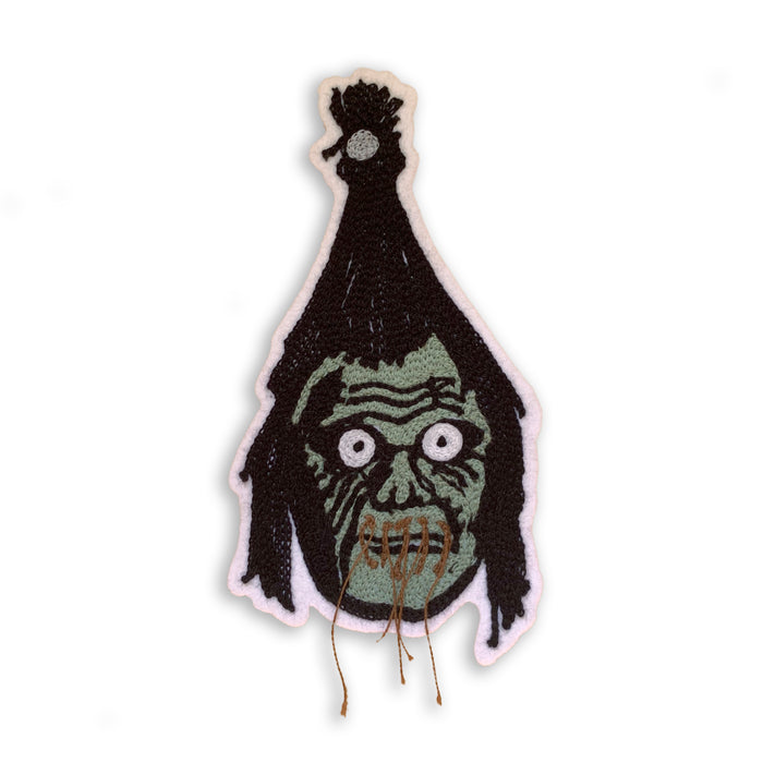 Shrunken Head Chain Stitch Patch