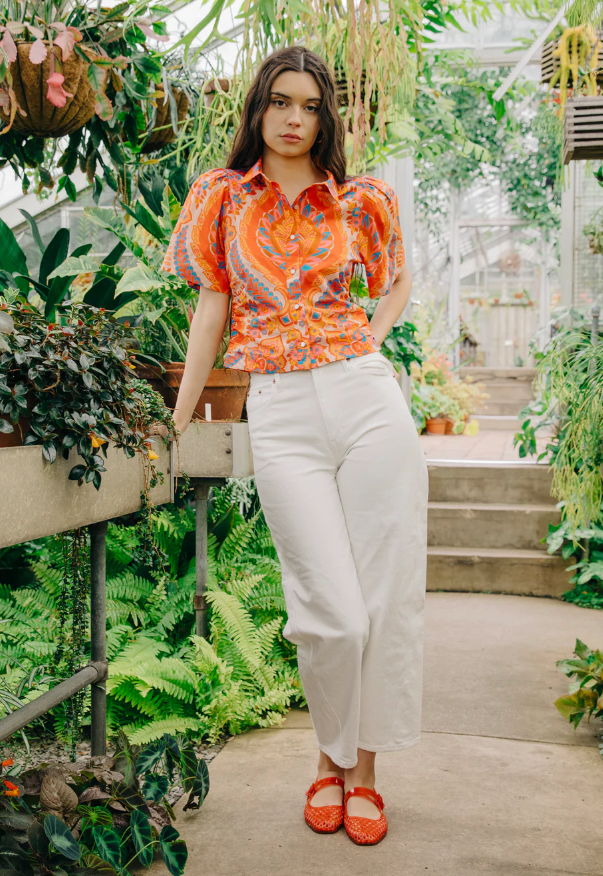 SYLVAN TOP IN JUPITER ORANGE
