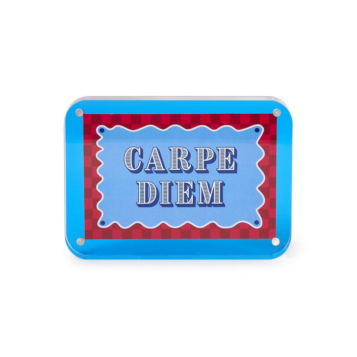 Blue and red Carpe Diem acrylic frame