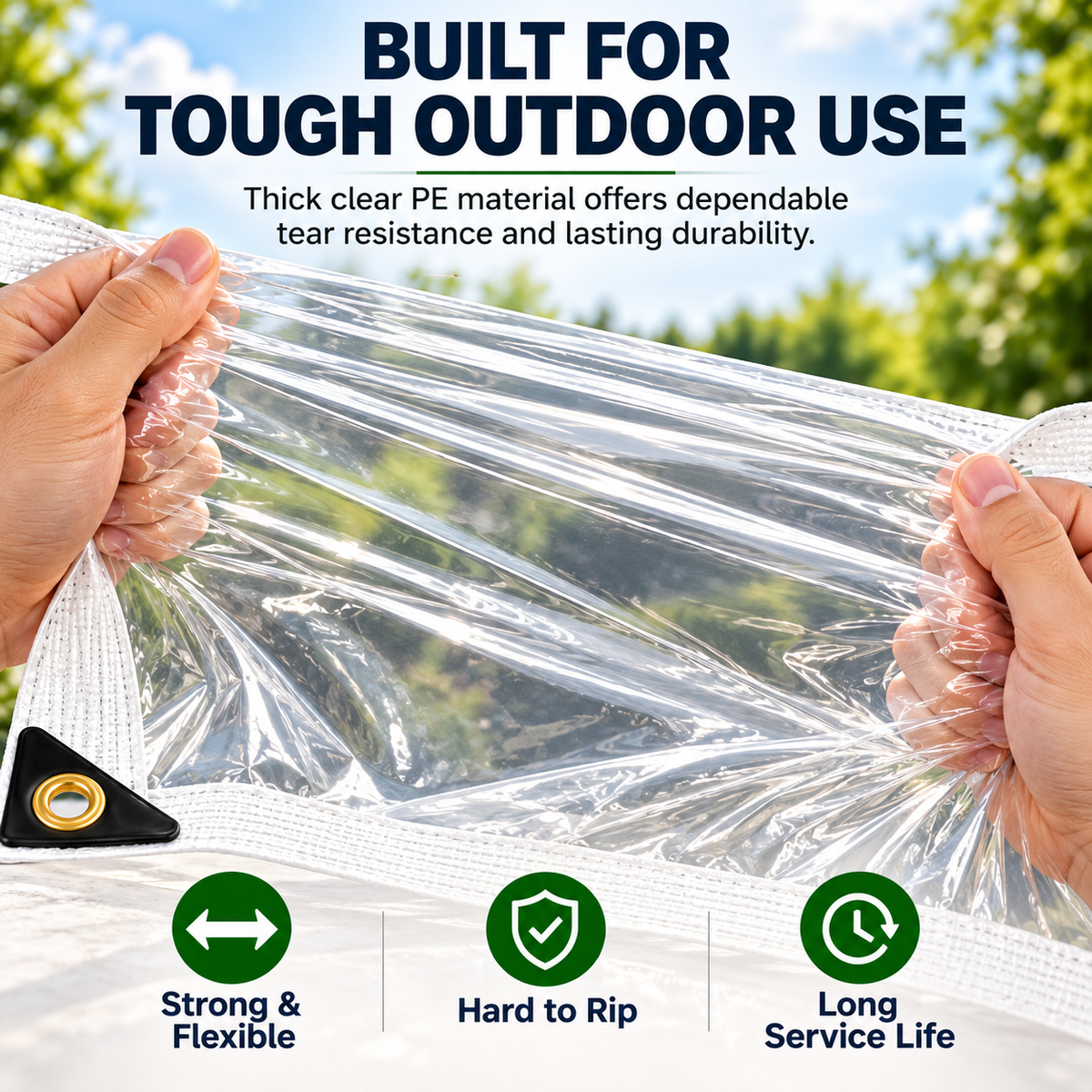 🎉 Outdoor Living Sale – Heavy-Duty Clear Waterproof Tarp Cover for Patios & Pergolas