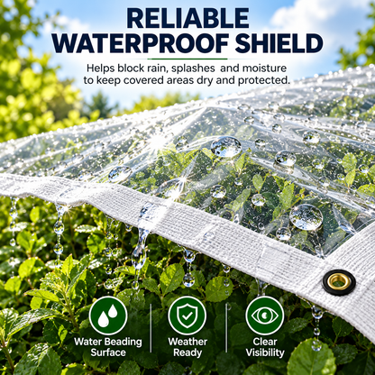 🎉 Outdoor Living Sale – Heavy-Duty Clear Waterproof Tarp Cover for Patios & Pergolas