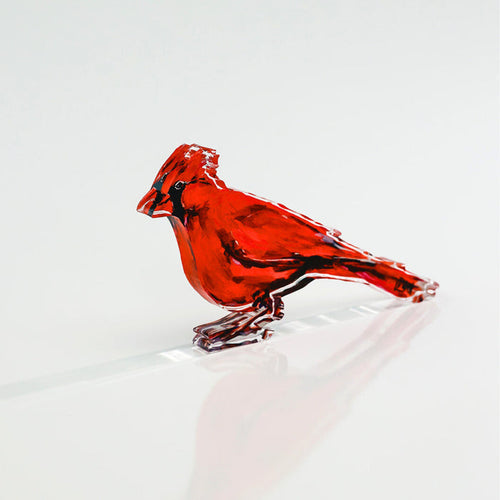 Red acrylic cardinal figure