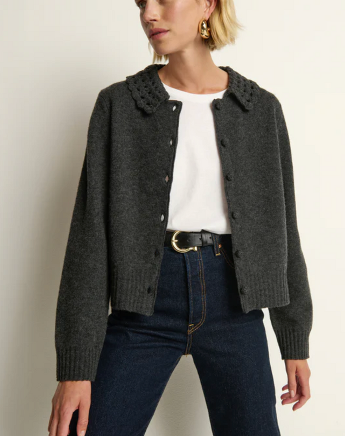 ADDIE CARDIGAN IN H. CHARCOAL