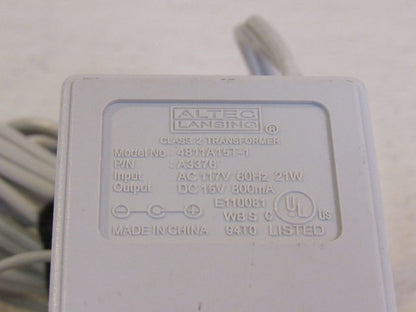 Altec-Lansing-Class-2-Transformer-Adapter-Input-AC-117V-60Hz-21-Watt-4811A15T-4-890 3