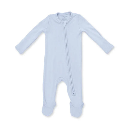 Angel Dear Solid Sheer Blue Rib - 2 Way Zipper Footie