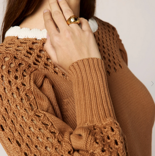 ANWEN SWEATER IN BROWN & IVORY