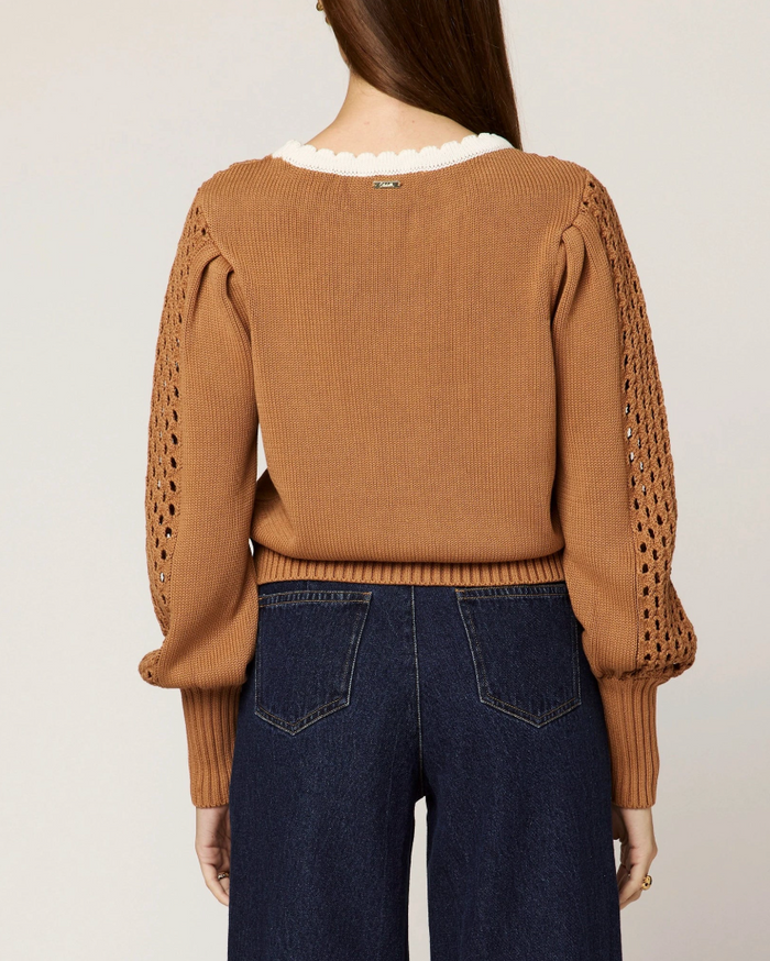 ANWEN SWEATER IN BROWN & IVORY