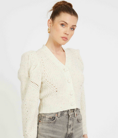 AUDRA SWEATER IN ANTIQUE WHITE / GREY MORN