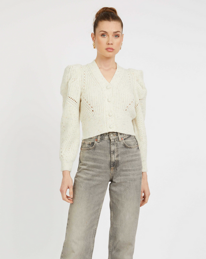 AUDRA SWEATER IN ANTIQUE WHITE / GREY MORN