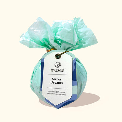 Musee Sweet Dreams bath balm wrapped in mint tissue