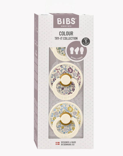 BIBS x LIBERTY Try-It Collection 3 Pack Eloise - Ivory - Size 1 (0-6M)