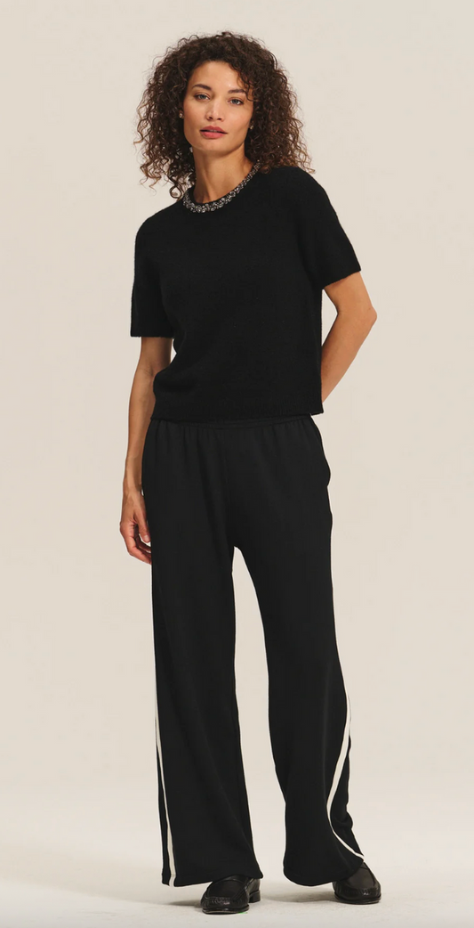BRIANA JEWELED TEE IN BLACK