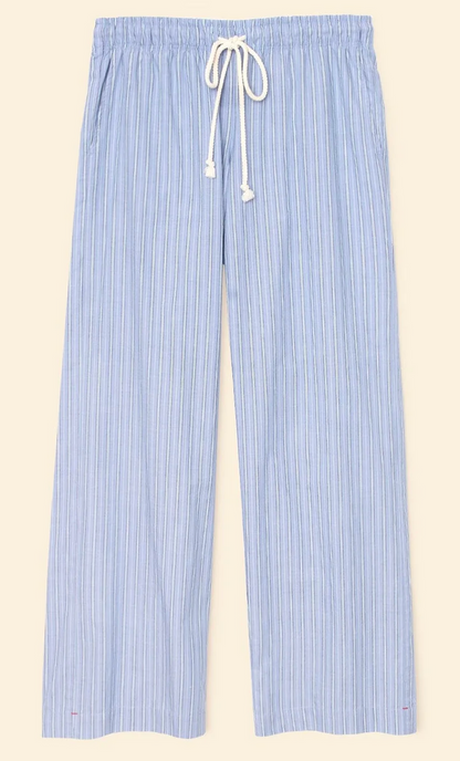 BRINNA PANT IN CHAMBRAY TEAL STRIPE