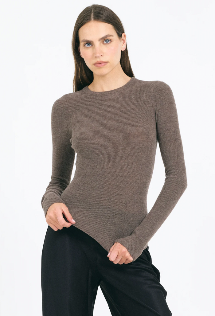 BRISTOL MERINO CREWNECK IN HUSK