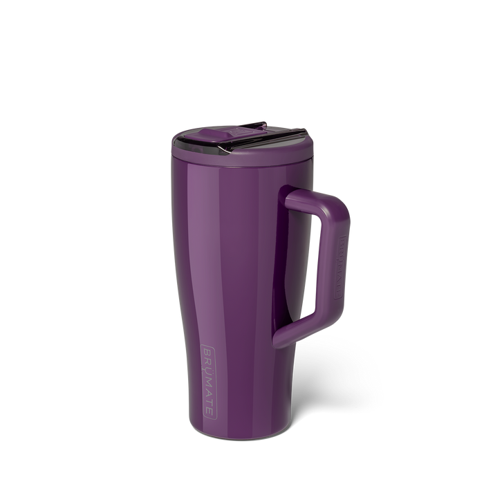 Purple BrüMate tumbler with flip lid closed