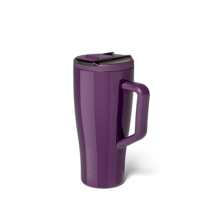 Purple BrüMate tumbler with flip lid closed