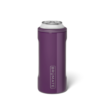 Purple BrüMate slim can cooler holding a can