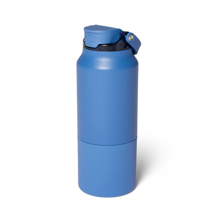 Large blue BrüMate insulated bottle with a carry handle