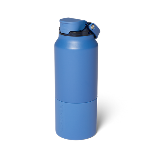 Large blue BrüMate insulated bottle with a carry handle