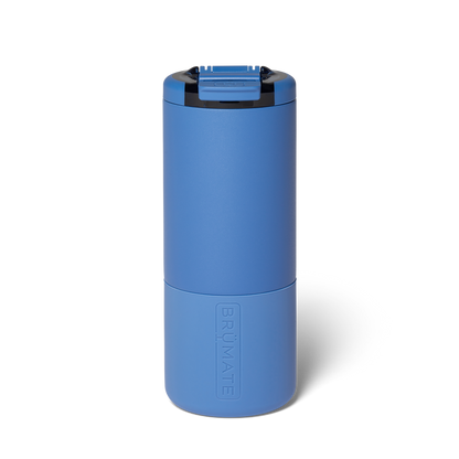 Blue BrüMate insulated travel tumbler with a leakproof lid