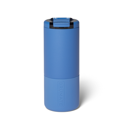 Blue BrüMate insulated travel tumbler with a leakproof lid