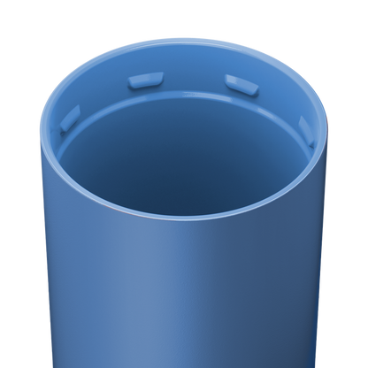 Inside view of a blue BrüMate tumbler's ceramic-lined interior