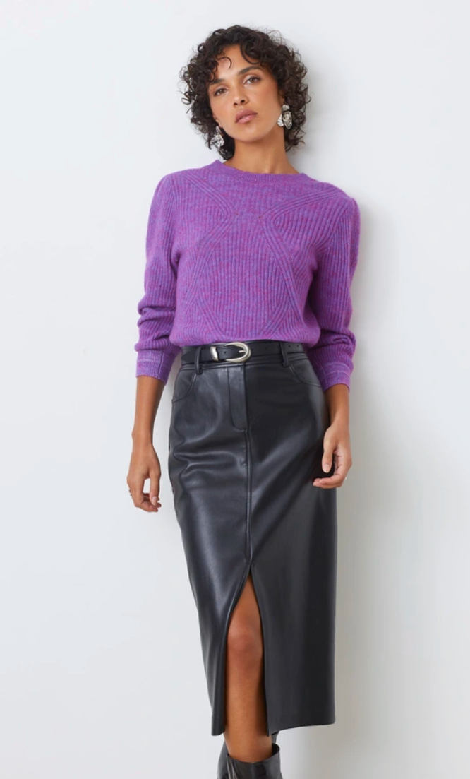 BRUSHED BELLI TEE IN MISTY PURPLE