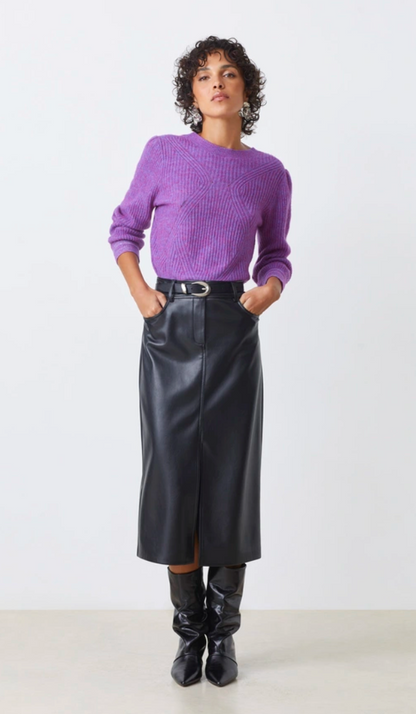 BRUSHED BELLI TEE IN MISTY PURPLE