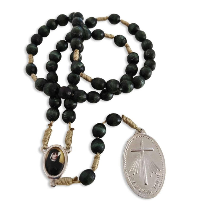 Chaplet with St. Faustina relic medal - Divine Mercy Rosary | Catholically
