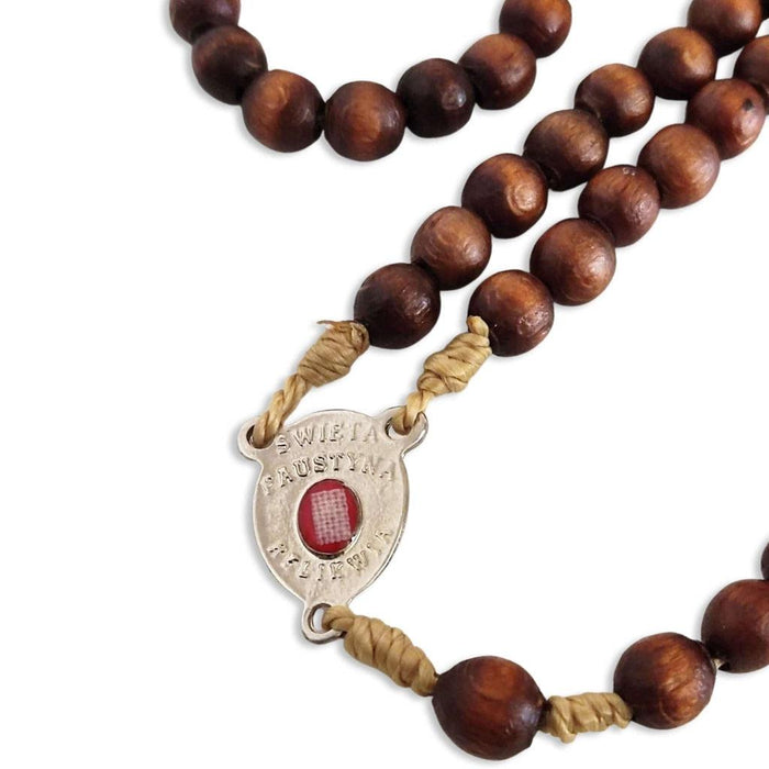 Chaplet with St. Faustina relic medal - Divine Mercy Rosary | Catholically