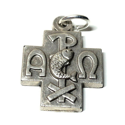 Chi Rho - Cross Blessed by Pope - Medal Pendant Charm | Catholically