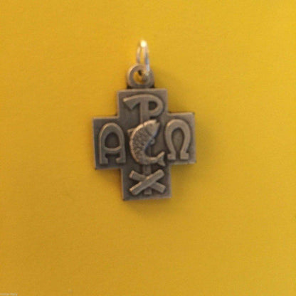 Chi Rho - Cross Blessed by Pope - Medal Pendant Charm | Catholically