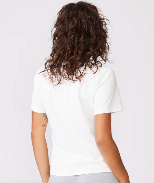 CLOUD JERSEY S/S V-NECK IN WHITE