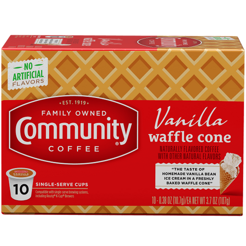NolaCajun Community Coffee Vanilla Waffle Cone Single Serve Cups Louisiana Coffee New Orleans