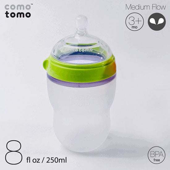 Comotomo Natural Feel Baby Bottle - 8 oz  - Green-5