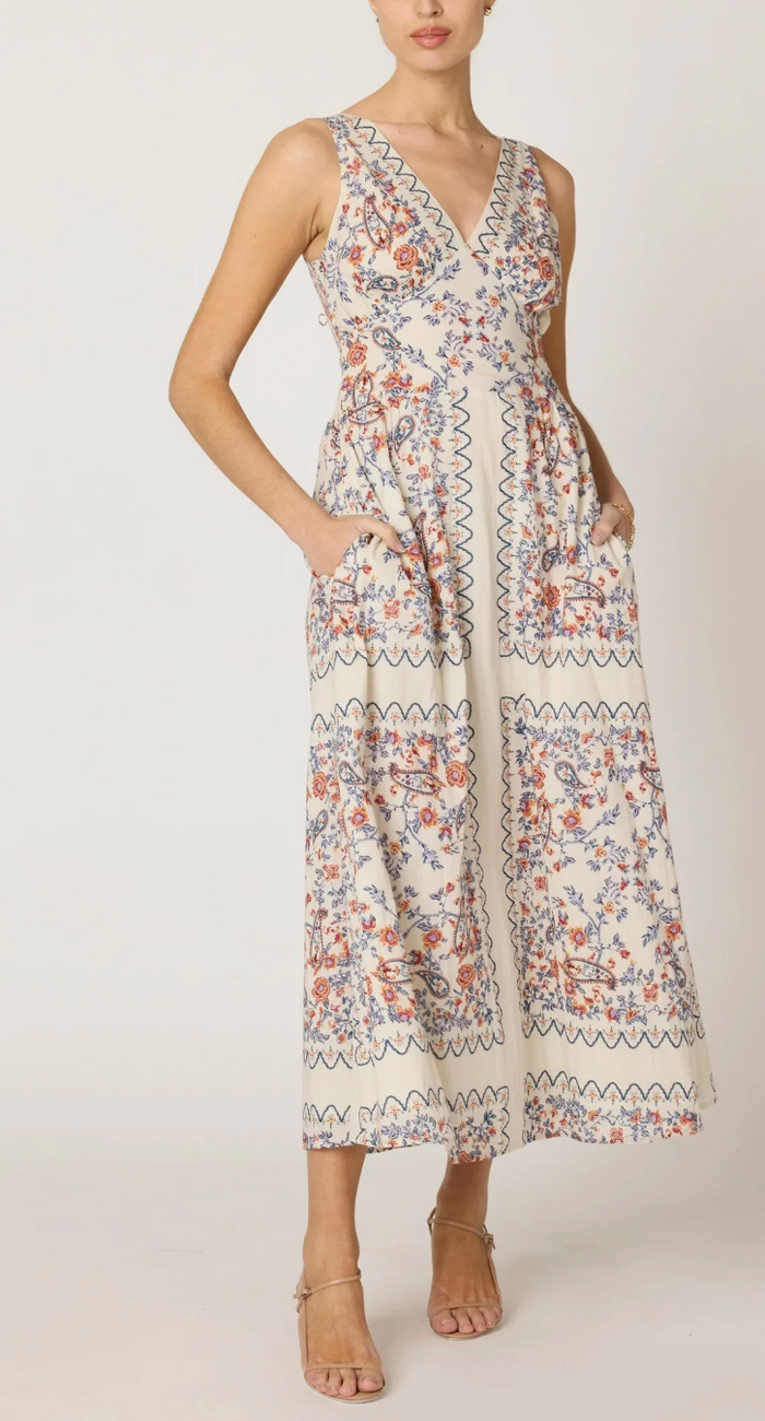 CONSTANCE ANKLE DRESS IN LA RAMOS PRINT