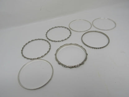 Designer-Bangle-Bracelet-Set-of-7-Silver-Clear-Gemstones-Female-Adult-542 1
