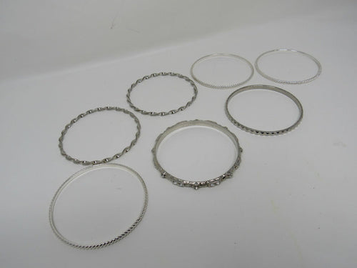 Designer-Bangle-Bracelet-Set-of-7-Silver-Clear-Gemstones-Female-Adult-542 1