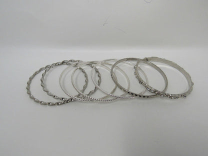 Designer-Bangle-Bracelet-Set-of-7-Silver-Clear-Gemstones-Female-Adult-542 4