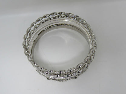 Designer-Bangle-Bracelet-Set-of-7-Silver-Clear-Gemstones-Female-Adult-542 6