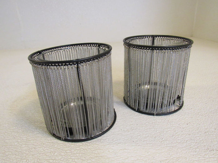 Designer-Candle-Holder-Set-of-2-Metal-Fringe-Chain-160-011923-160 1