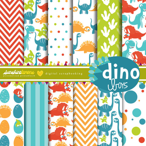 Dino Boys Digital paper Set