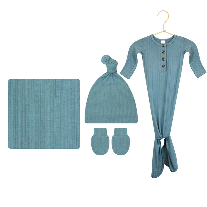 Duke Ribbed Newborn Hat Bundle (Gown)
