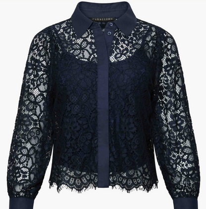Emmie Top in Dark Navy Lace