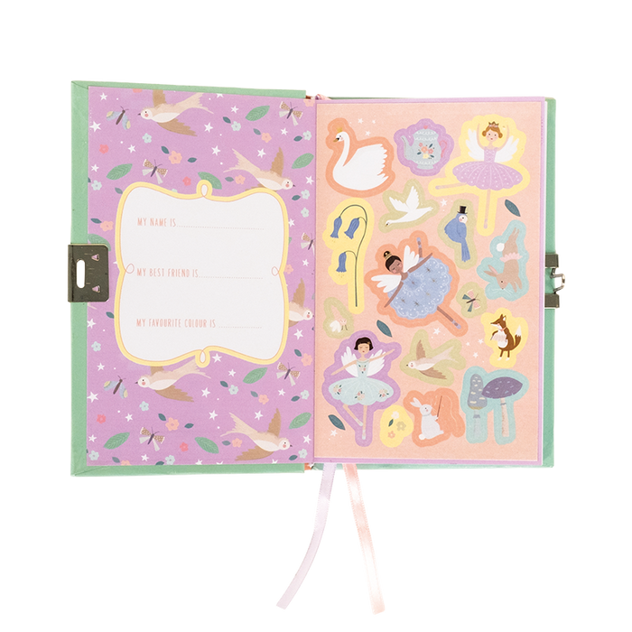 Fairy scented diary open to its sticker page